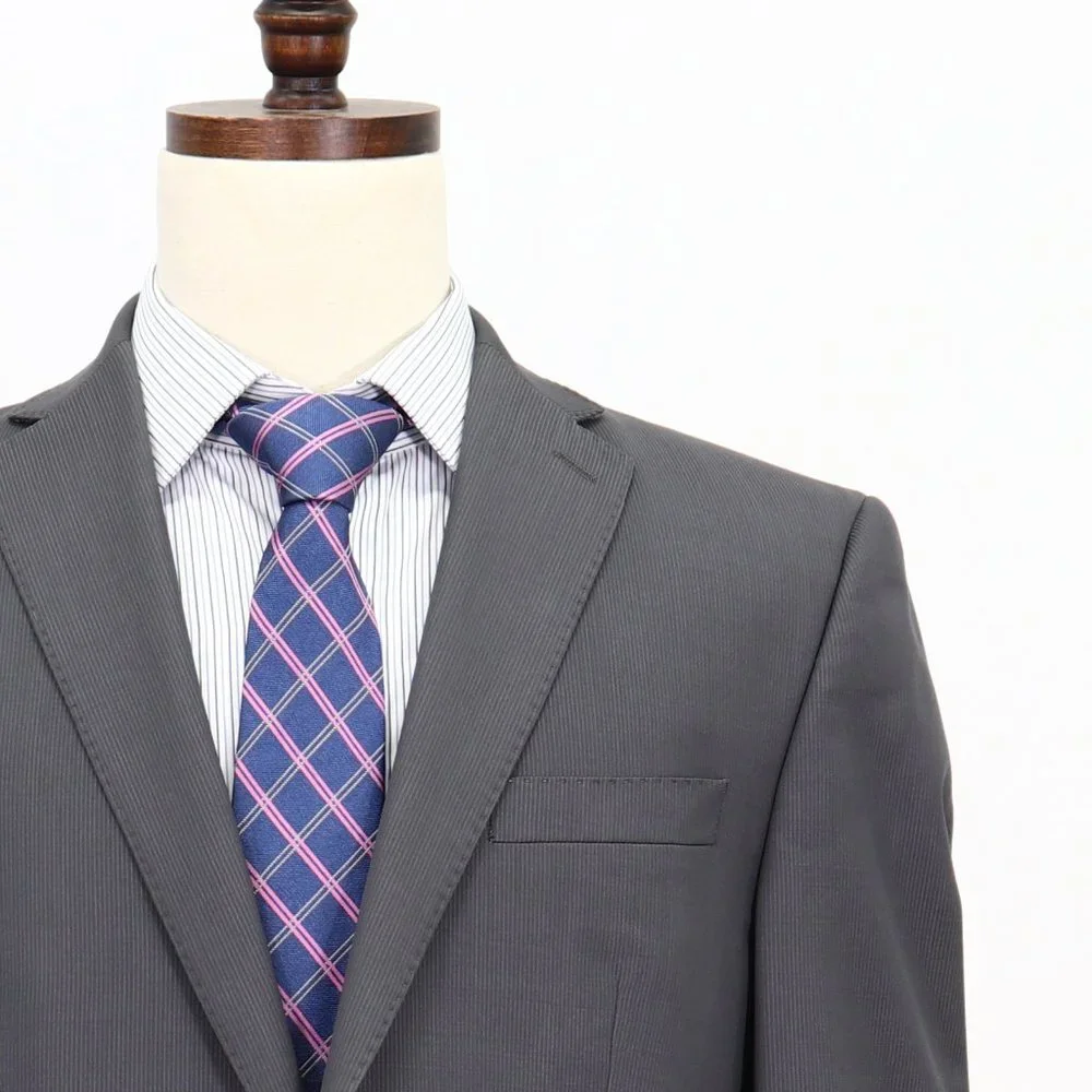 Calvin Klein 40L Gray Striped 2-Button Sport Coat Blazer Jacket V079